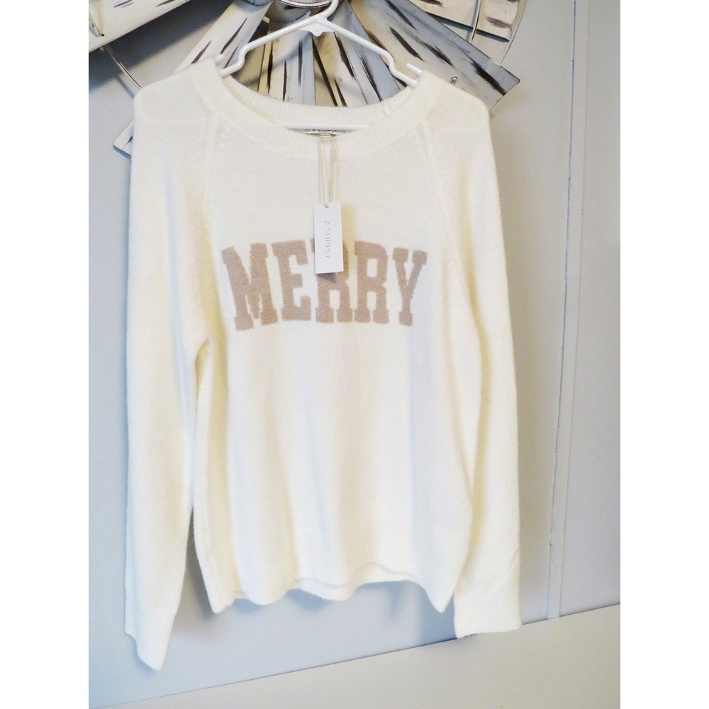 Z Supply Merry Tinsel Eyelash Sweater New Tags Soft Cozy Texture in Champagne XS